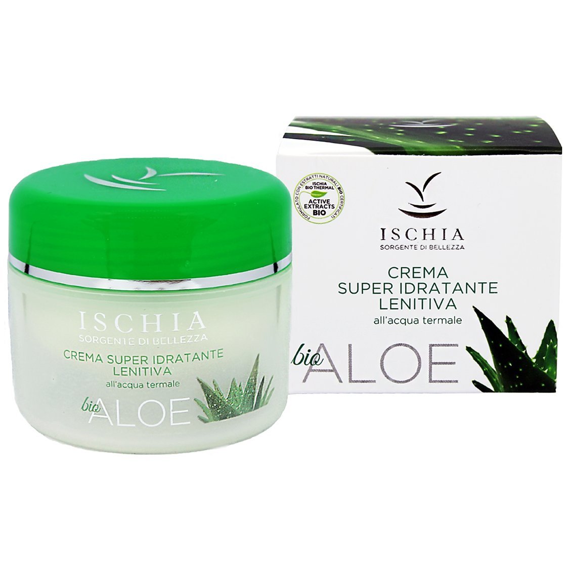 crema viso super idratante e lenitiva con aloe vera Bio per pelli secche e arrossate ischia