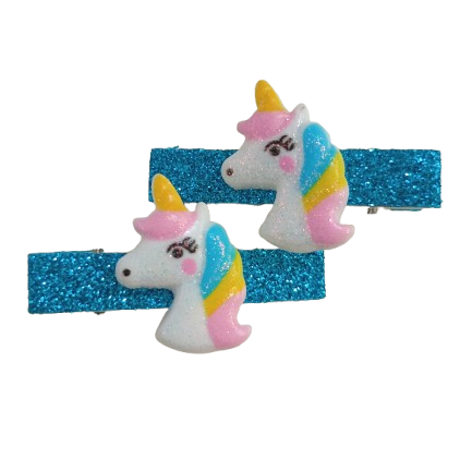 becco unicorno glitter blu