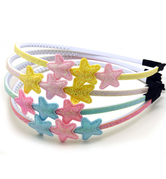 cerchietti colorati con glitter e stelle