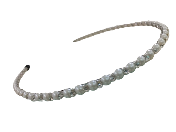 cerchietto perle e strass