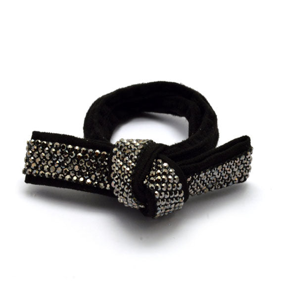 elastico fermacoda con odo e strass argento