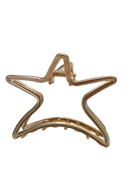 pinza per capelli in metallo forma stella oro