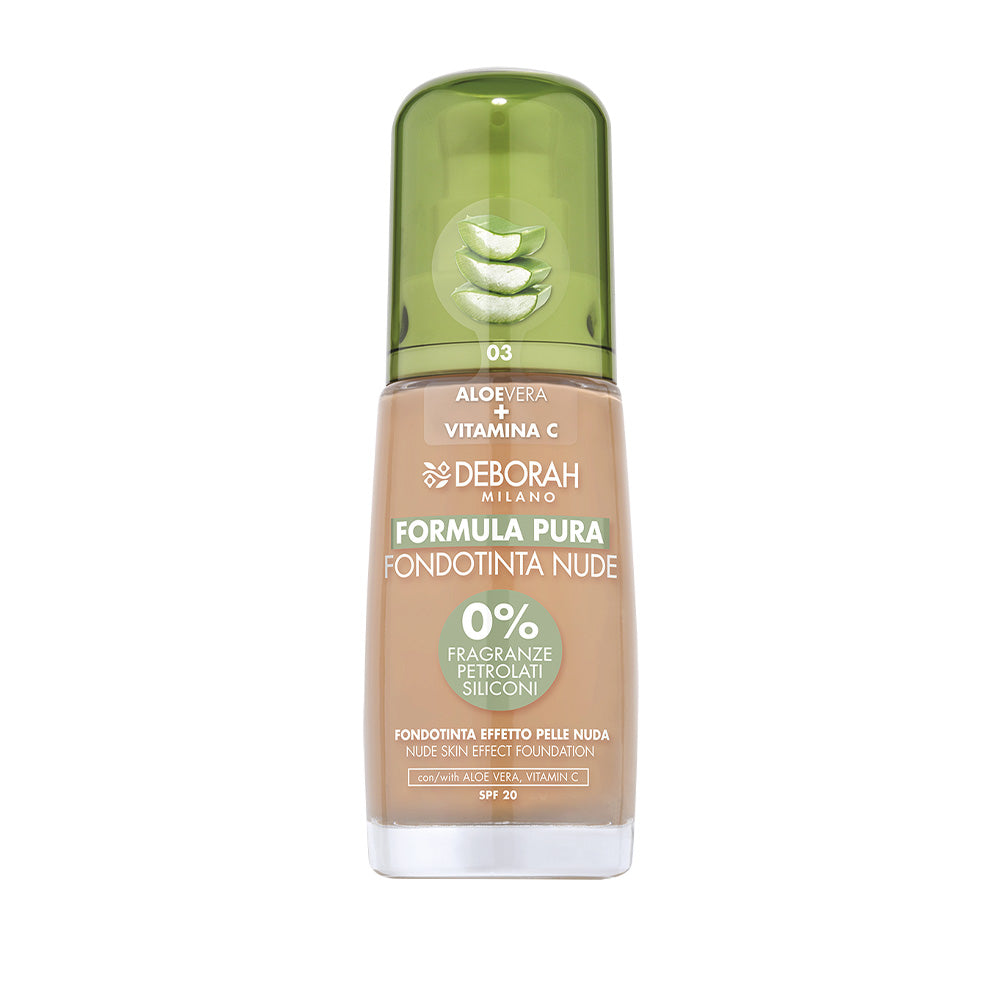 fondotinta nude per pelli sensibili e delicate Deborah Milano formula pura numero 3