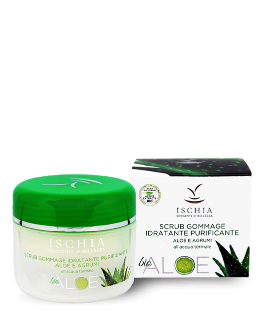 scrub viso gommage purificante e idratante aloe vera e agrumi 100 ml ischia