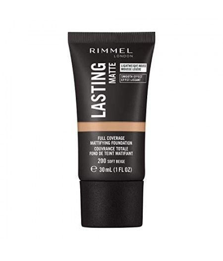 Fondotinta opaco per pelli grasse anti lucidità rimmel London Lasting matte 200