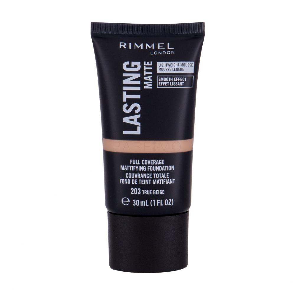 Fondotinta opaco per pelli grasse anti lucidità rimmel London Lasting matte 203