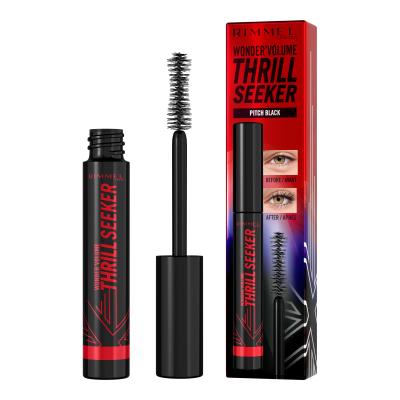 Mascara volume dal colore elettrico nero-blu rimmel thrill seeker