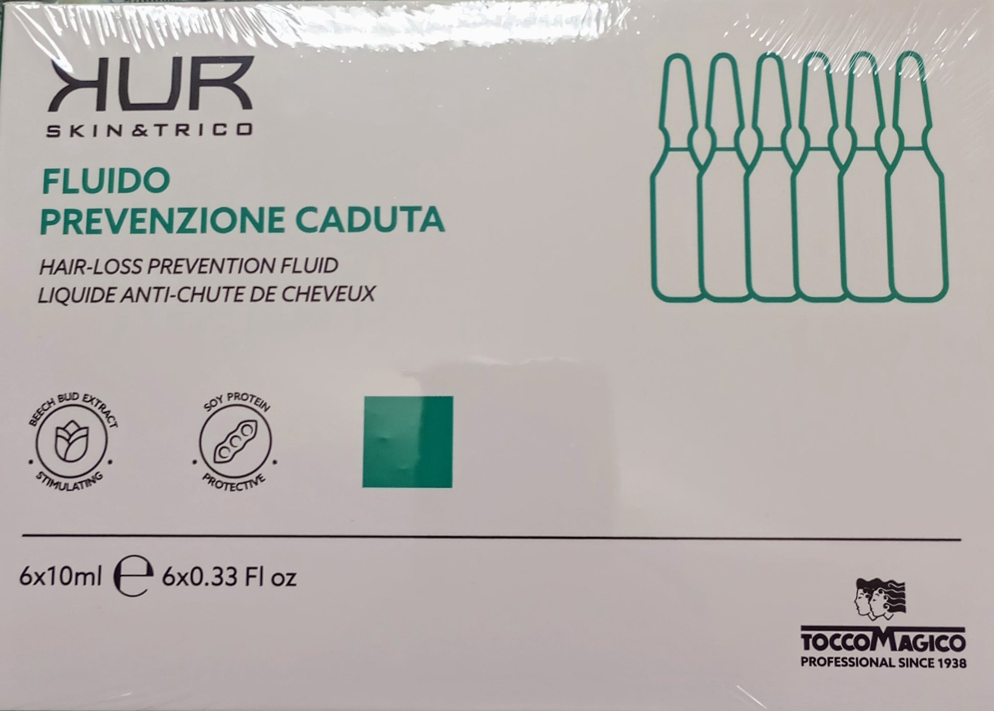 filale per la prevenzione caduta e  ricrescita dei capelli, kur fiale di tocco magico.