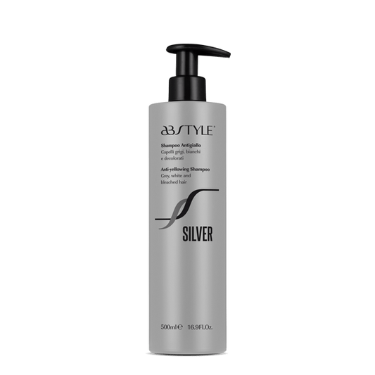 Shampoo silver per capelli bianchi, grigi e biondi abstyle 500 ml antigiallo