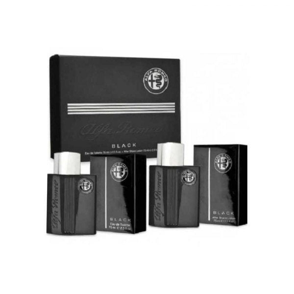 alfa romeo black nero uomo confezione regalo profumo e dopobarba in crema