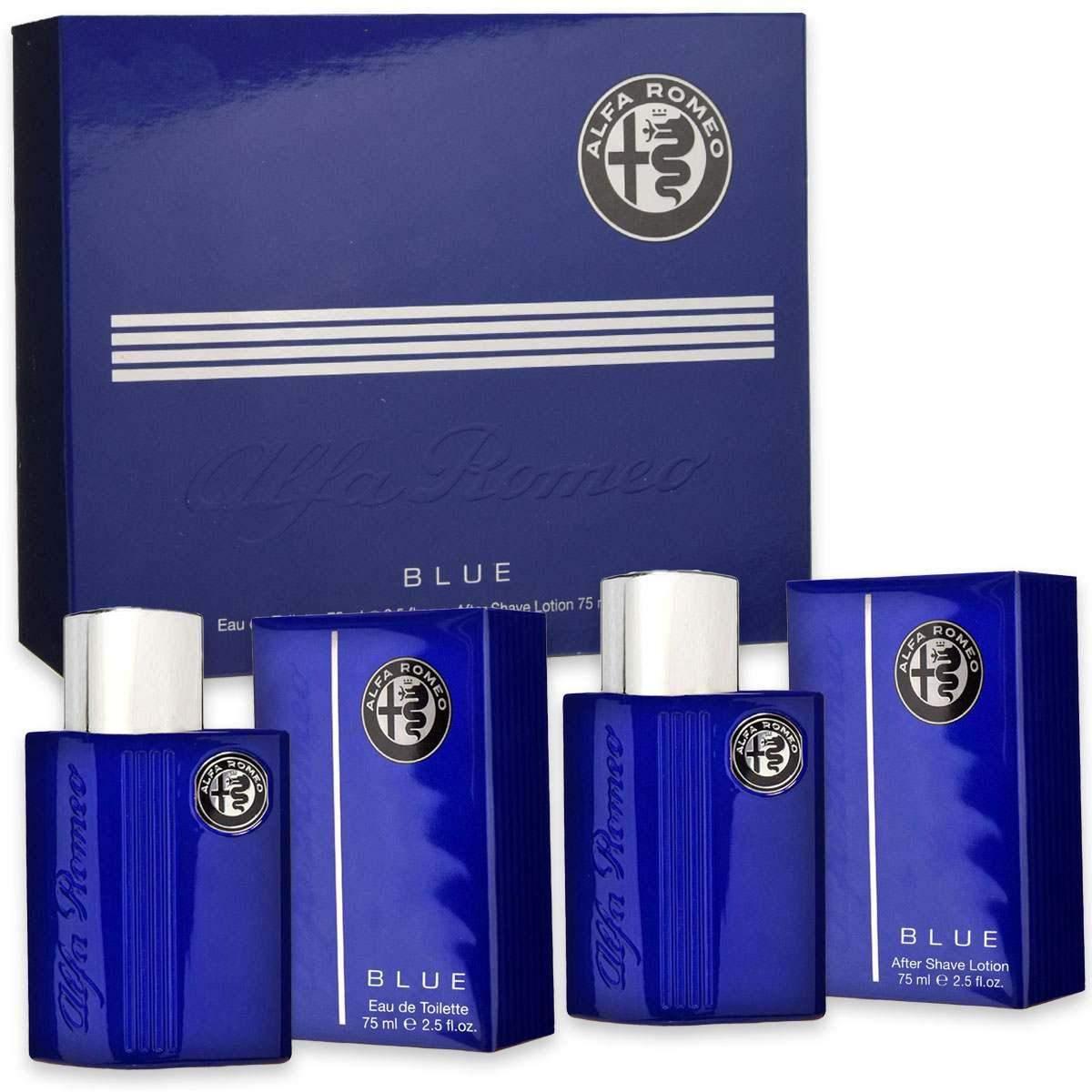 alfa romeo blu uomo confezione regalo profumo e dopobarba in crema