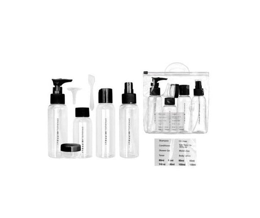 set da viaggio in 7 pratici cofanetti da toilette