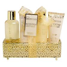 IDC Institute Confezione Regalo Scented Bath Gold Set da Bagno in Metallo Oro