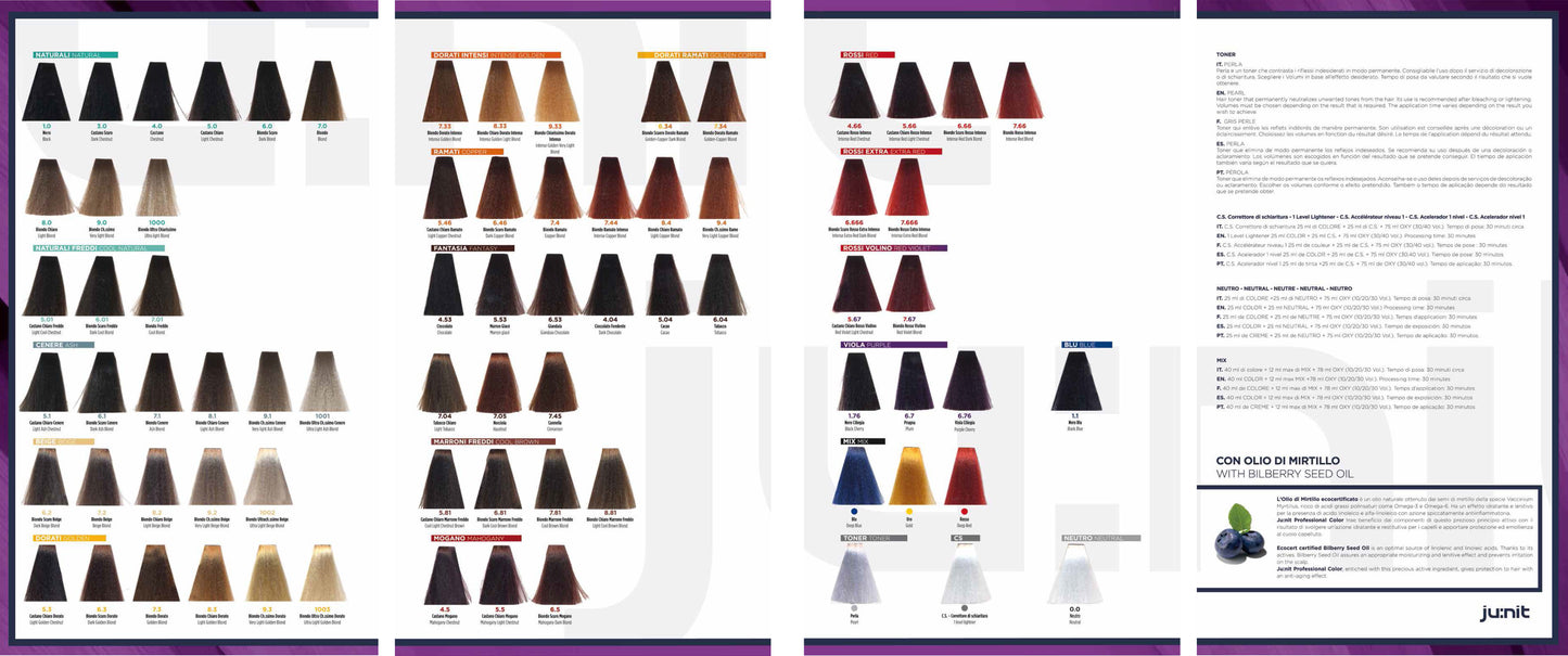 Junit Tintura Per Capelli In Crema Professional Color 100ml Vari Colori (PER QUESTO ARTICOLO LA QUANTITA' MINIMA DI ACQUISTO E' DI 6 PEZZI PER COLORE)