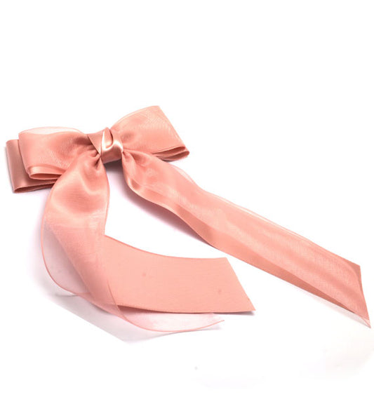 fiocco raso rosa per capelli