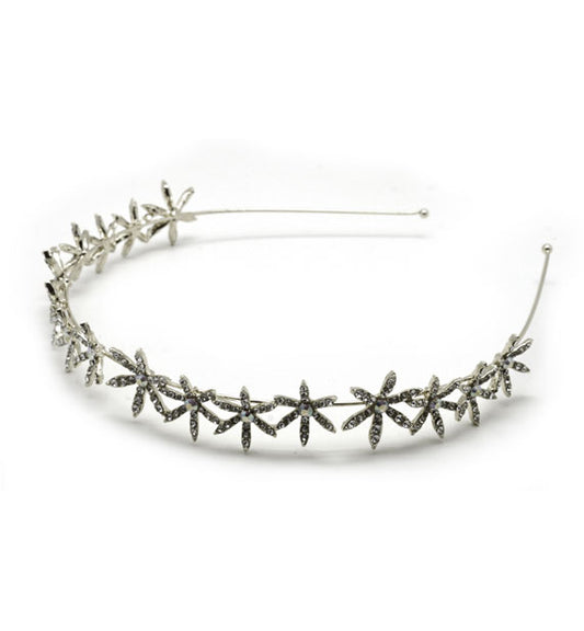 cerchietto metallo cerimonia fiori e strass