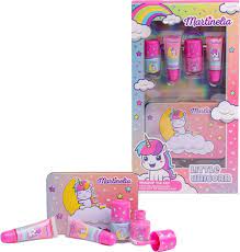 martinelia little unicorn smalti e lucidalabbra con scatola in latta