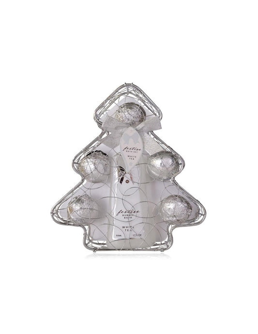 Ac Festive Confezione Metallo Albero Natale White Tea Donna  Confezione Regalo